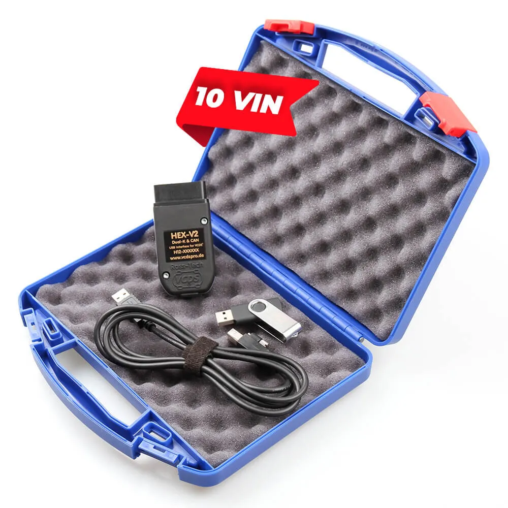 VCDS® HEX-V2® Basiskit Enthusiast 10 VIN (USB) Diagnosegerät für VW, Audi, Seat, Skoda, Cupra