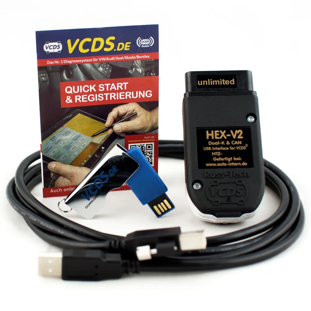 UNLIMITED - VCDS HEX-V2 Diagnosegerät System Adapter Software VW Audi Seat Skoda