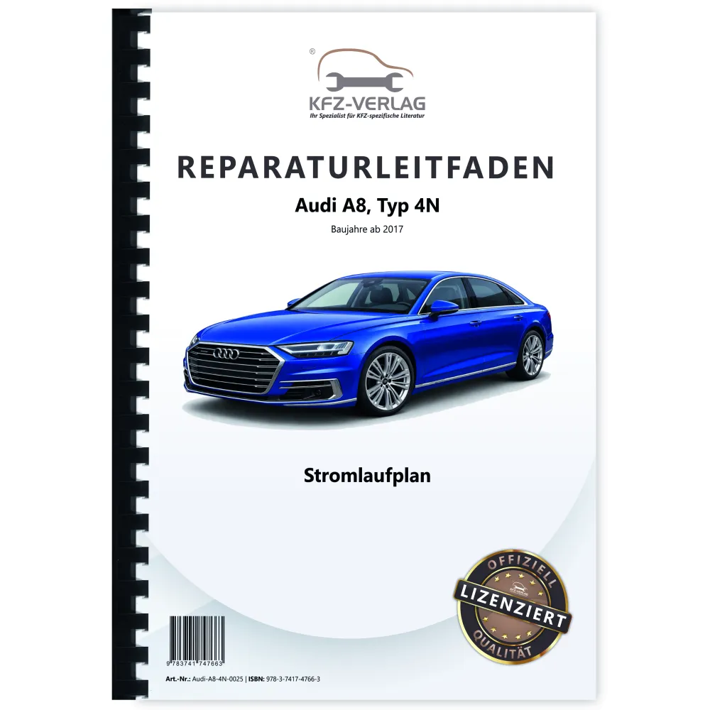 Audi A8 Typ 4N ab 2017 Schaltplan Stromlaufplan Verkabelung Elektrik Pläne