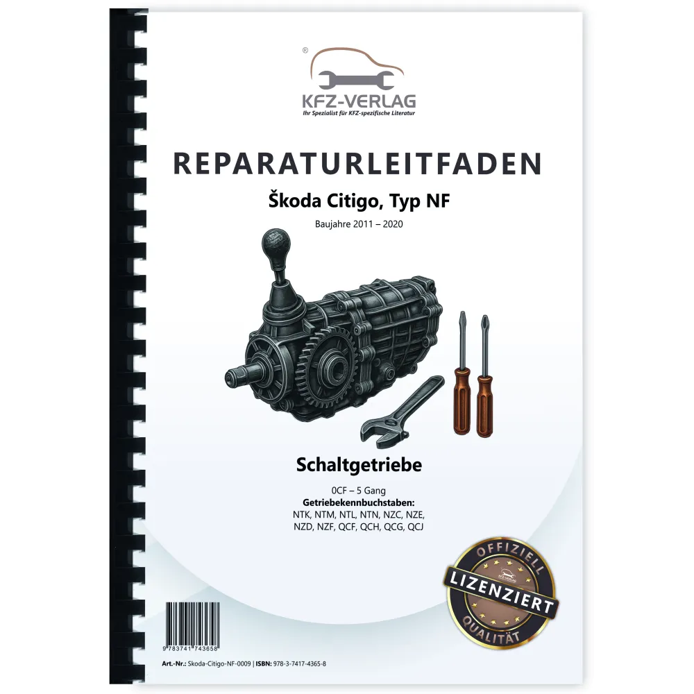 SKODA Citigo NF (11-20) 5 Gang Schaltgetriebe 0CF Kupplung Reparaturanleitung