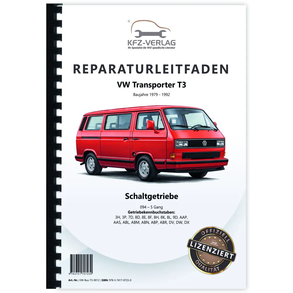 VW Transporter T3 (79-92) 5 Gang Schaltgetriebe 094 Kupplung Reparaturanleitung