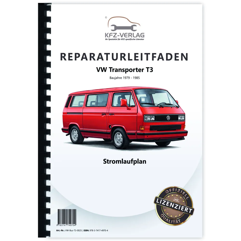 VW Transporter T3 1979-1985 Schaltplan Stromlaufplan Verkabelung Elektrik Pläne