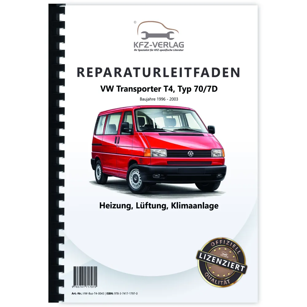 VW Transporter T4 1996-2003 Heizung Belüftung Klimaanlage Reparaturanleitung