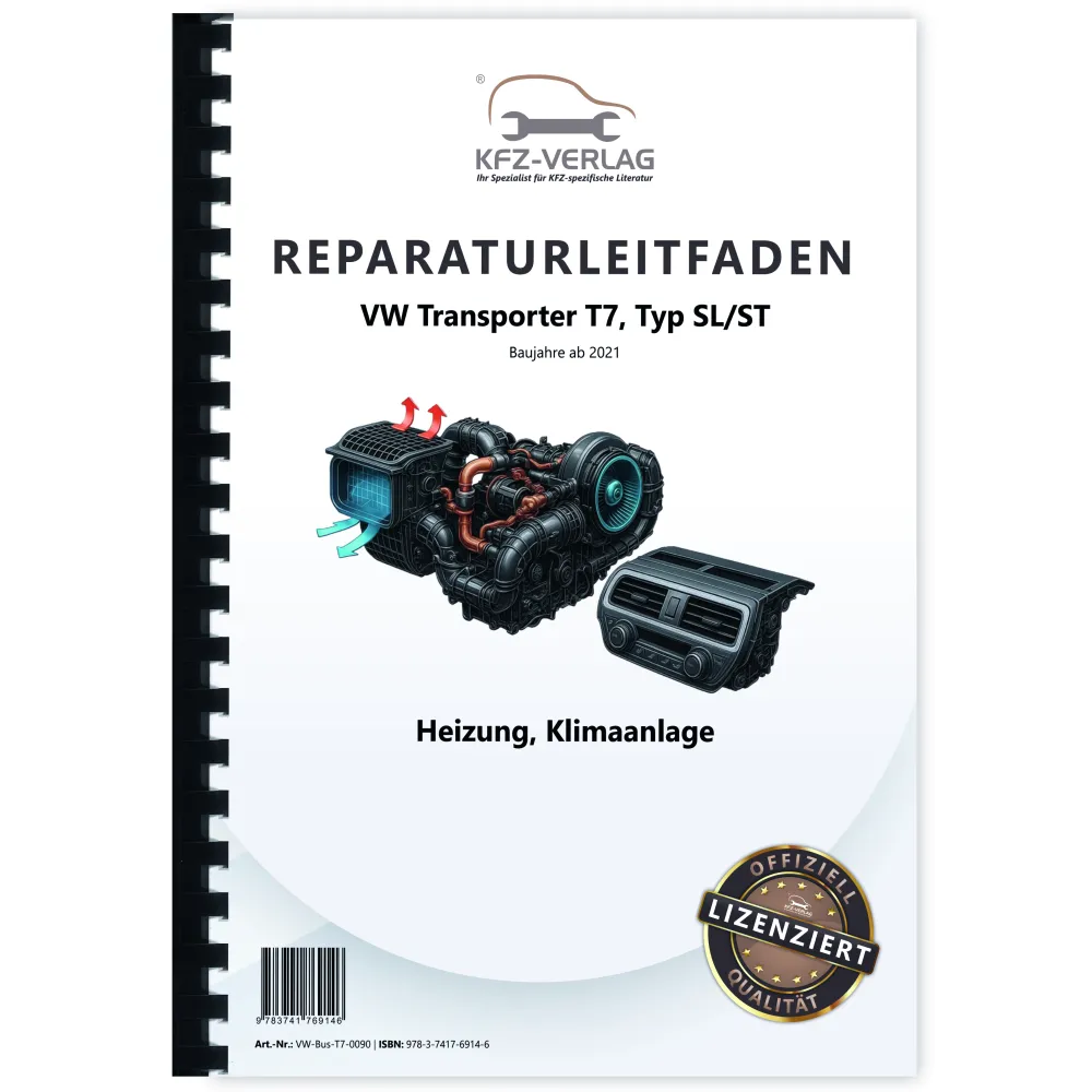 VW Transporter T7 ab 2021 Heizung Belüftung Klimaanlage Reparaturanleitung