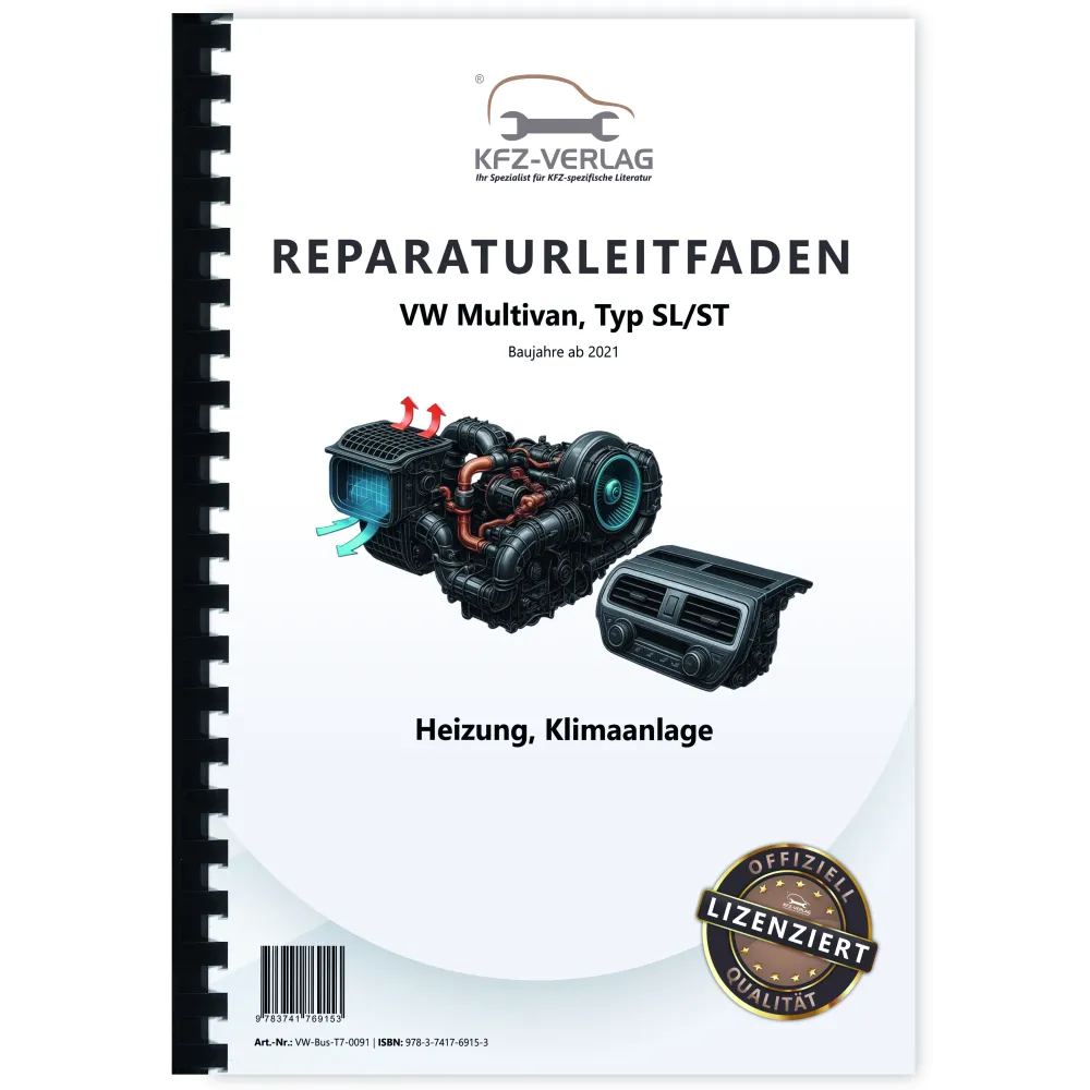 VW Multivan SL ST ab 2021 Heizung Belüftung Klimaanlage Reparaturanleitung