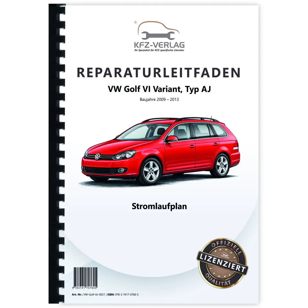 VW Golf 6 Variant (09-13) Schaltplan Stromlaufplan Verkabelung Elektrik Pläne