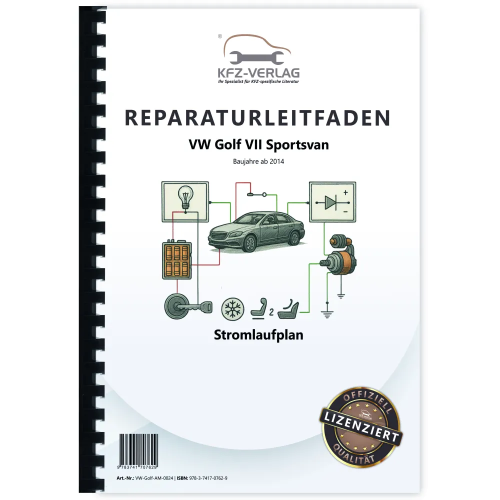 VW Golf 7 Sportsvan (14-18) Schaltplan Stromlaufplan Verkabelung Elektrik Pläne