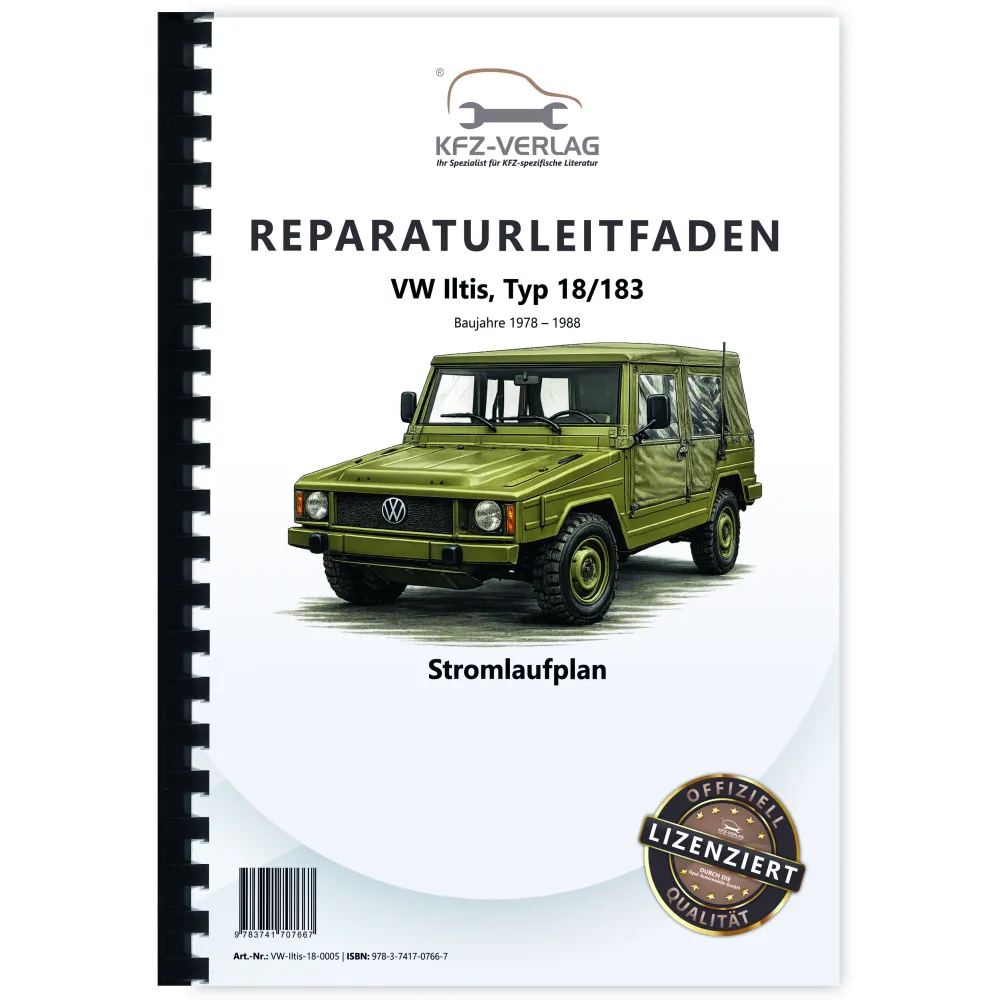 VW Iltis Typ 183 1978-1988 Schaltplan Stromlaufplan Verkabelung Elektrik Pläne