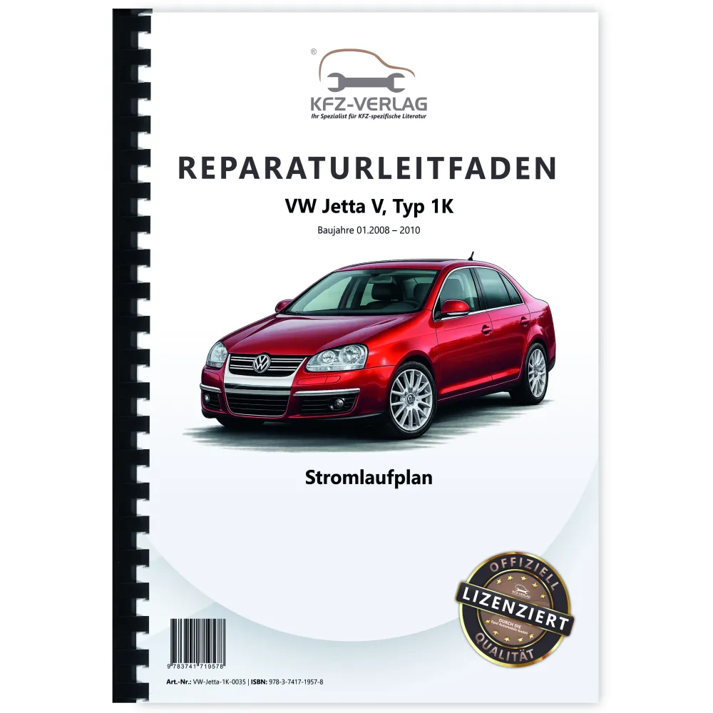 VW Jetta 5 Typ 1K 2008-2010 Schaltplan Stromlaufplan Elektrik Pläne Verkabelung