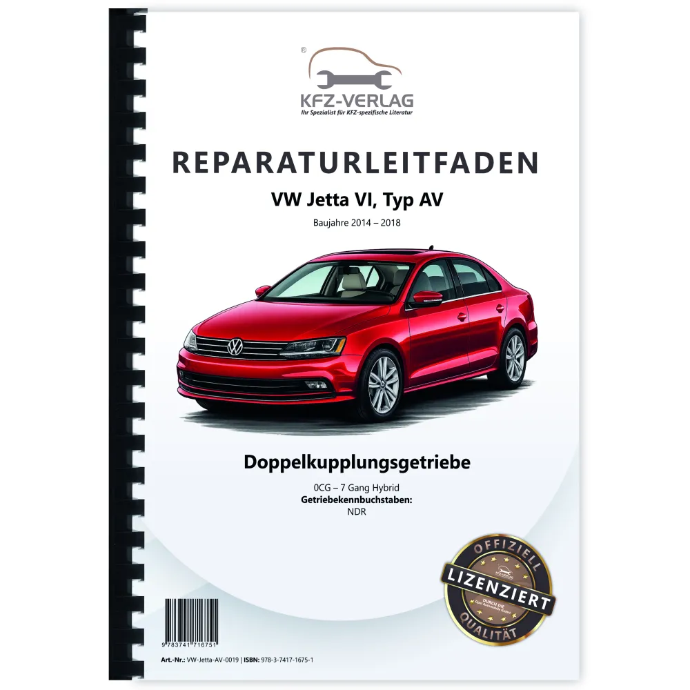 VW Jetta 6 AV (13-18) 7 Gang Automatikgetriebe 0CG DSG DKG Reparaturanleitung