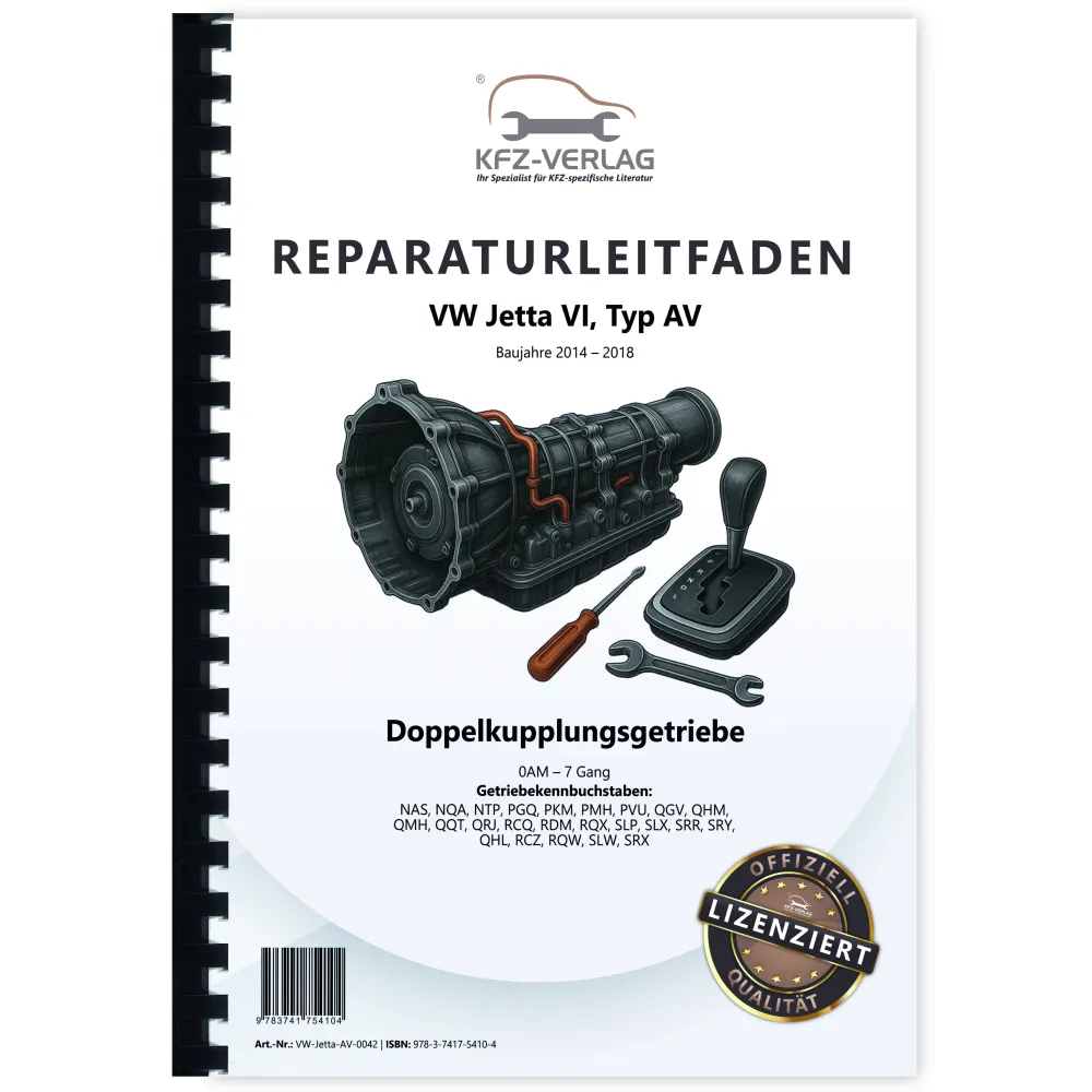 VW Jetta 6 AV (13-18) 7 Gang 0AM Automatikgetriebe DSG DKG Reparaturanleitung