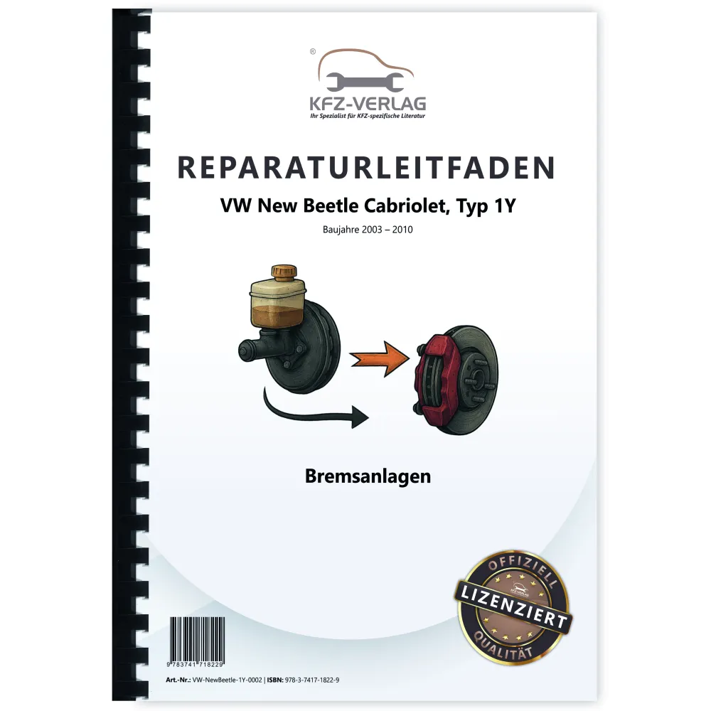 VW New Beetle Cabrio 1Y (03-10) Bremsanlagen Bremsen System Reparaturanleitung