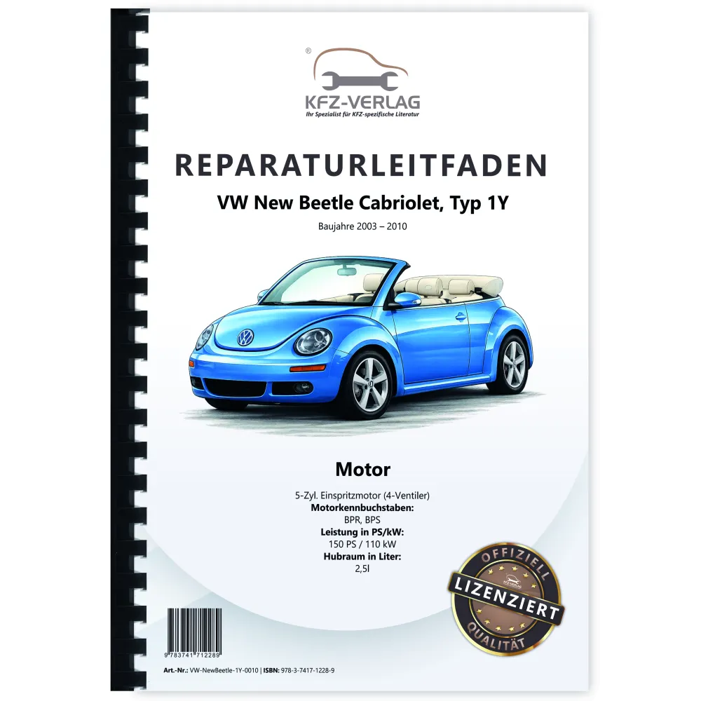 VW New Beetle Cabrio 1Y 2003-2010 5-Zyl. Benzinmotor 150 PS Reparaturanleitung