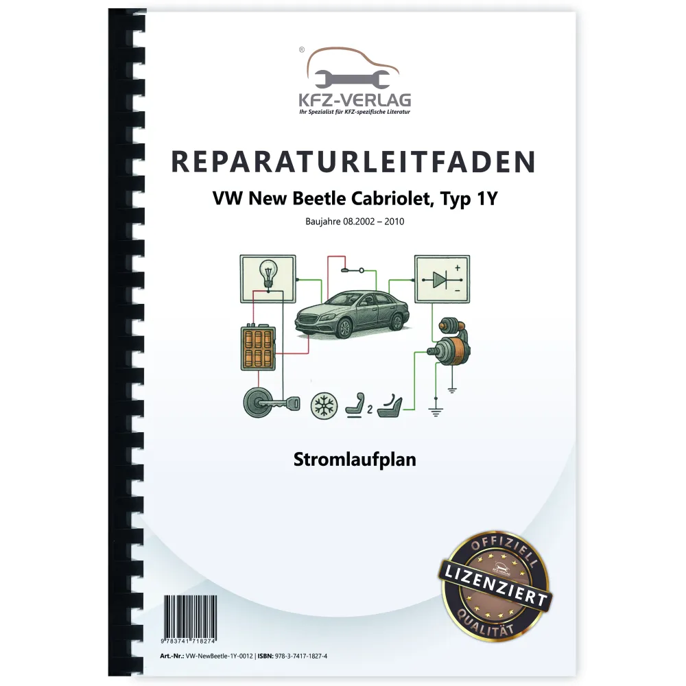 VW New Beetle Cabrio (03-10) Schaltplan Stromlaufplan Verkabelung Elektrik Pläne