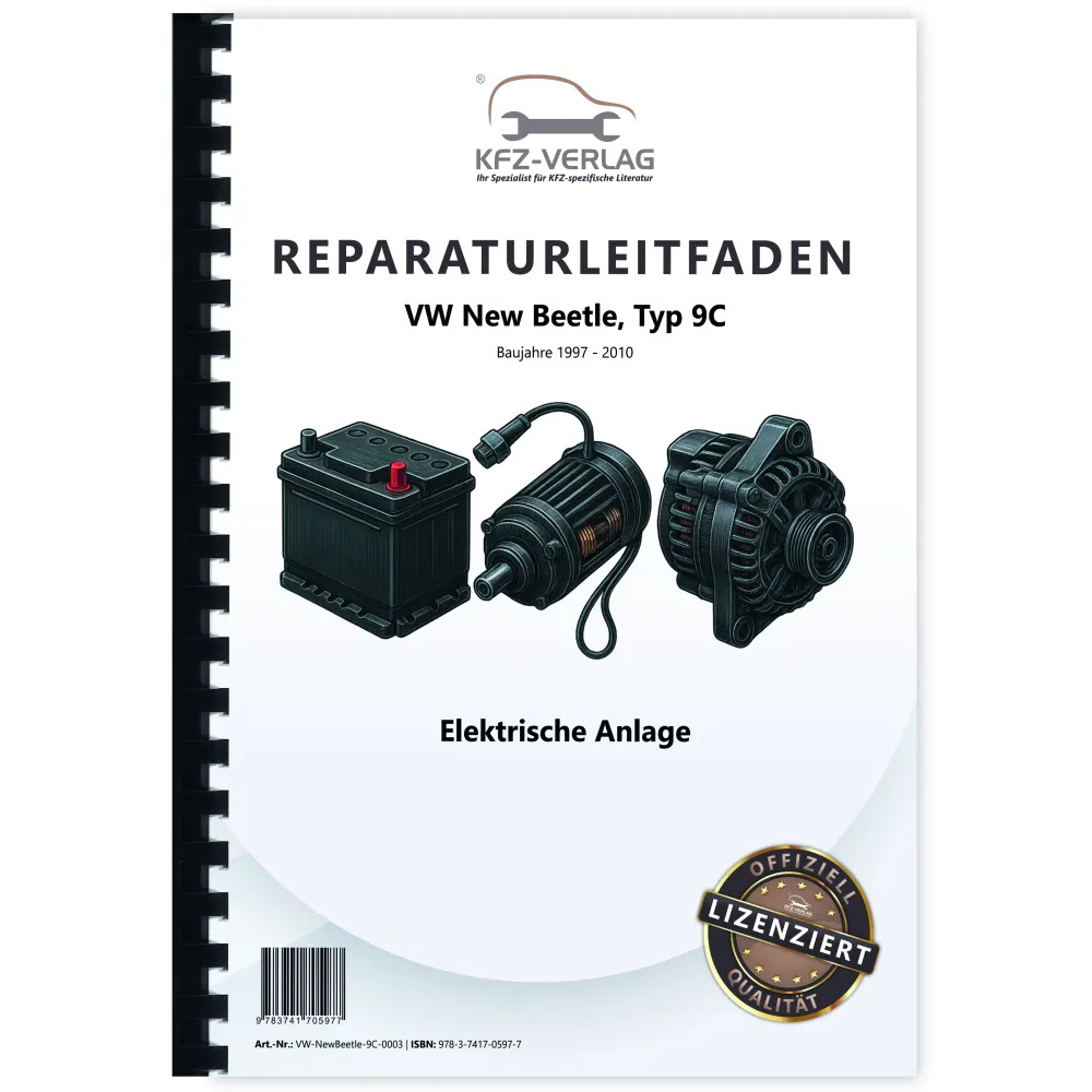VW New Beetle 9C (97-10) Elektrische Anlage Elektrik Systeme Reparaturanleitung