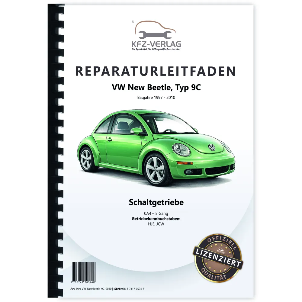 VW New Beetle 9C (97-10) 5 Gang Schaltgetriebe 0A4 Kupplung Reparaturanleitung