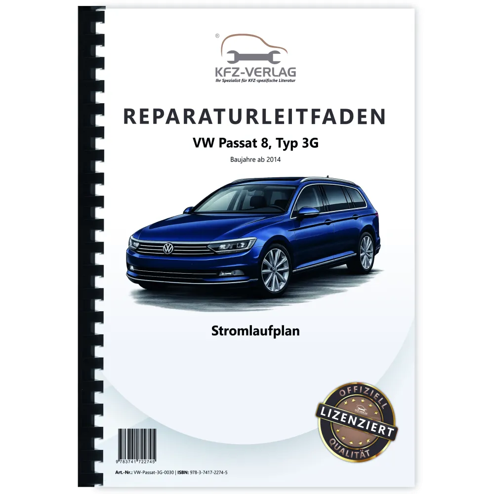 VW Passat 8 Typ 3G 2014-2019 Schaltplan Stromlaufplan Verkabelung Elektrik Pläne