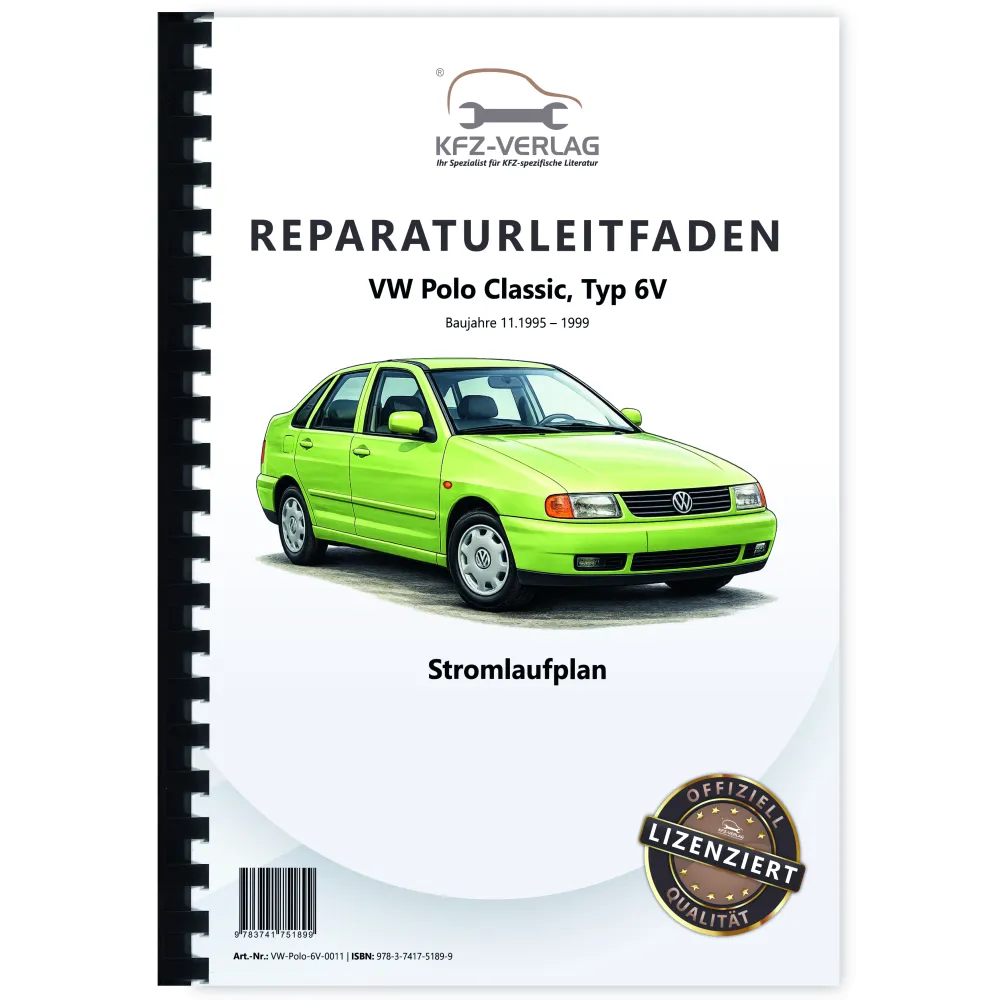 VW Polo Classic 6V (95-99) Schaltplan Stromlaufplan Verkabelung Elektrik Pläne