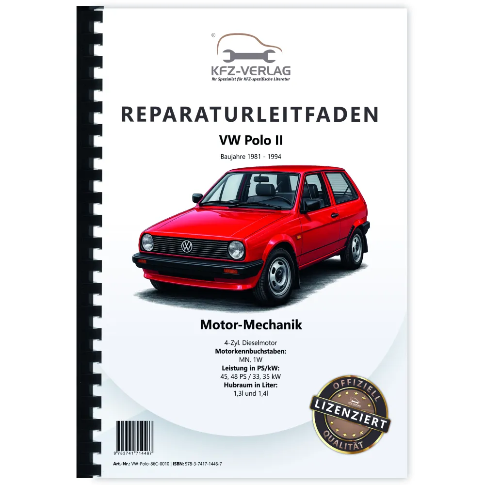 VW Polo 2 Typ 86C (81-94) 1,3l 1,4l Dieselmotor TDI 45-48 PS Reparaturanleitung