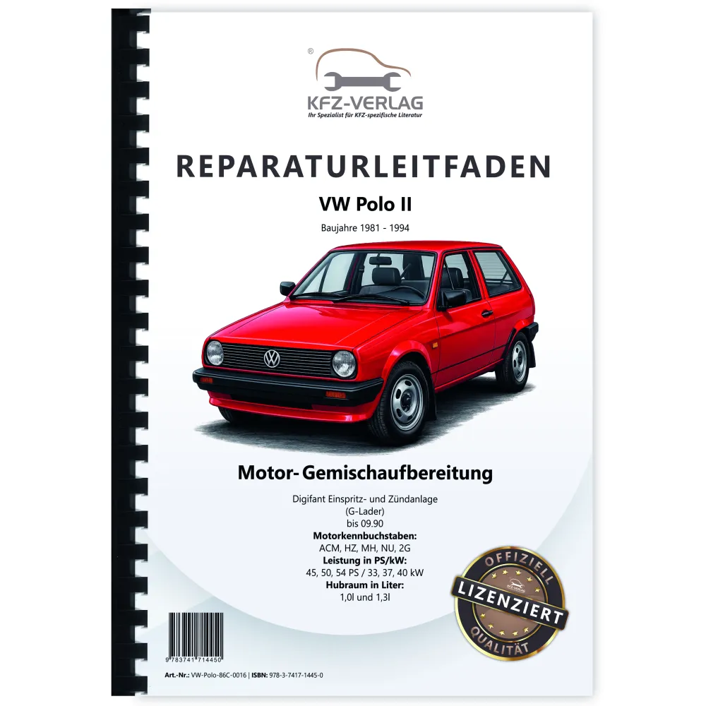 VW Polo 2 1981-1994 TLA-, 1B3-, 2E3-Vergaser TSZ-H Zündanlage Reparaturanleitung