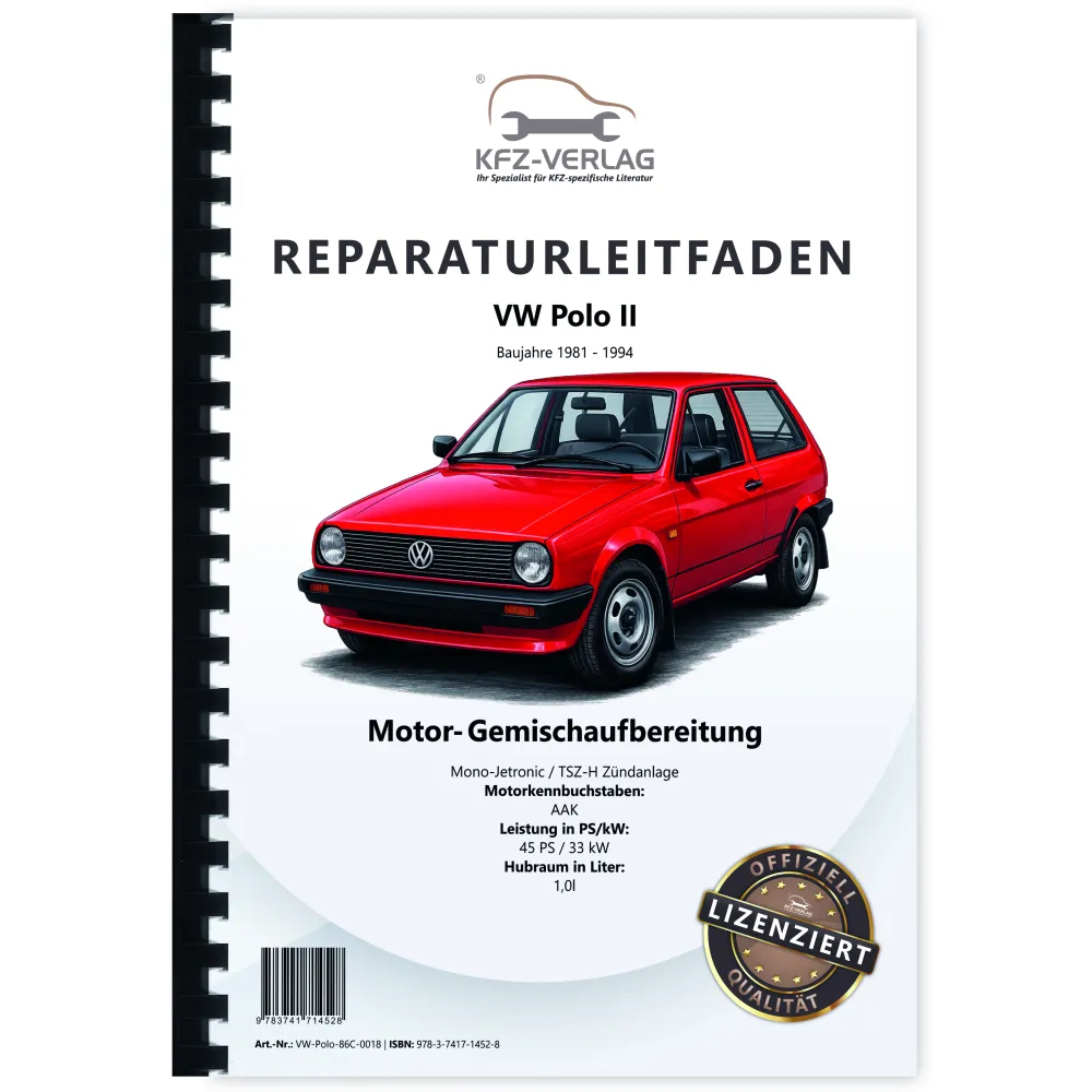 VW Polo 2 Typ 86C 1981-1994 Mono-Jetronic TSZ-H Zündanlage Reparaturanleitung