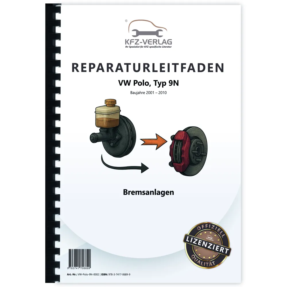 VW Polo 4 Typ 9N 2001-2010 Bremsanlagen Bremsen System Reparaturanleitung