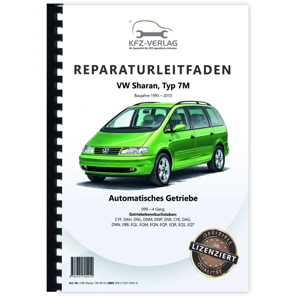 VW Sharan Typ 7M 1995-2010 4 Gang Automatikgetriebe 099 Reparaturanleitung