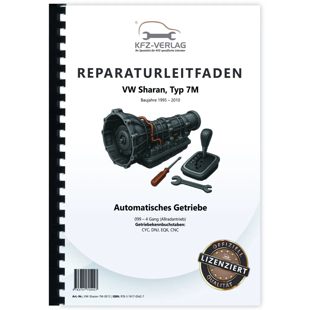 VW Sharan 7M 1995-2010 4 Gang Automatikgetriebe 099 Allrad Reparaturanleitung