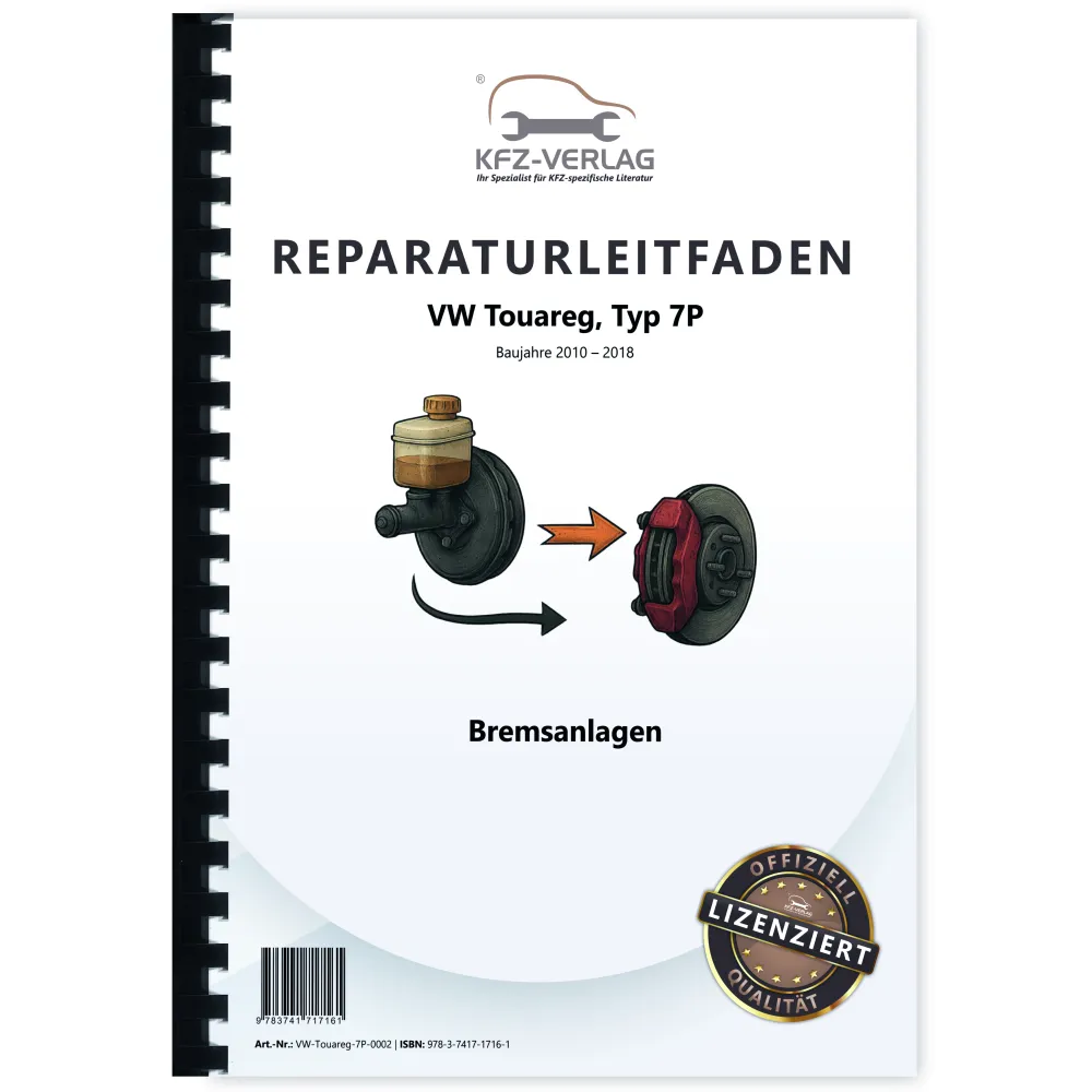 VW Touareg Typ 7P (10-18) Bremsanlagen Bremsen System Reparaturanleitung