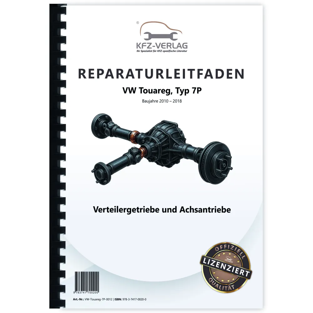 VW Touareg 7P (10-18) Verteilergetriebe Achsantrieb hinten Reparaturanleitung