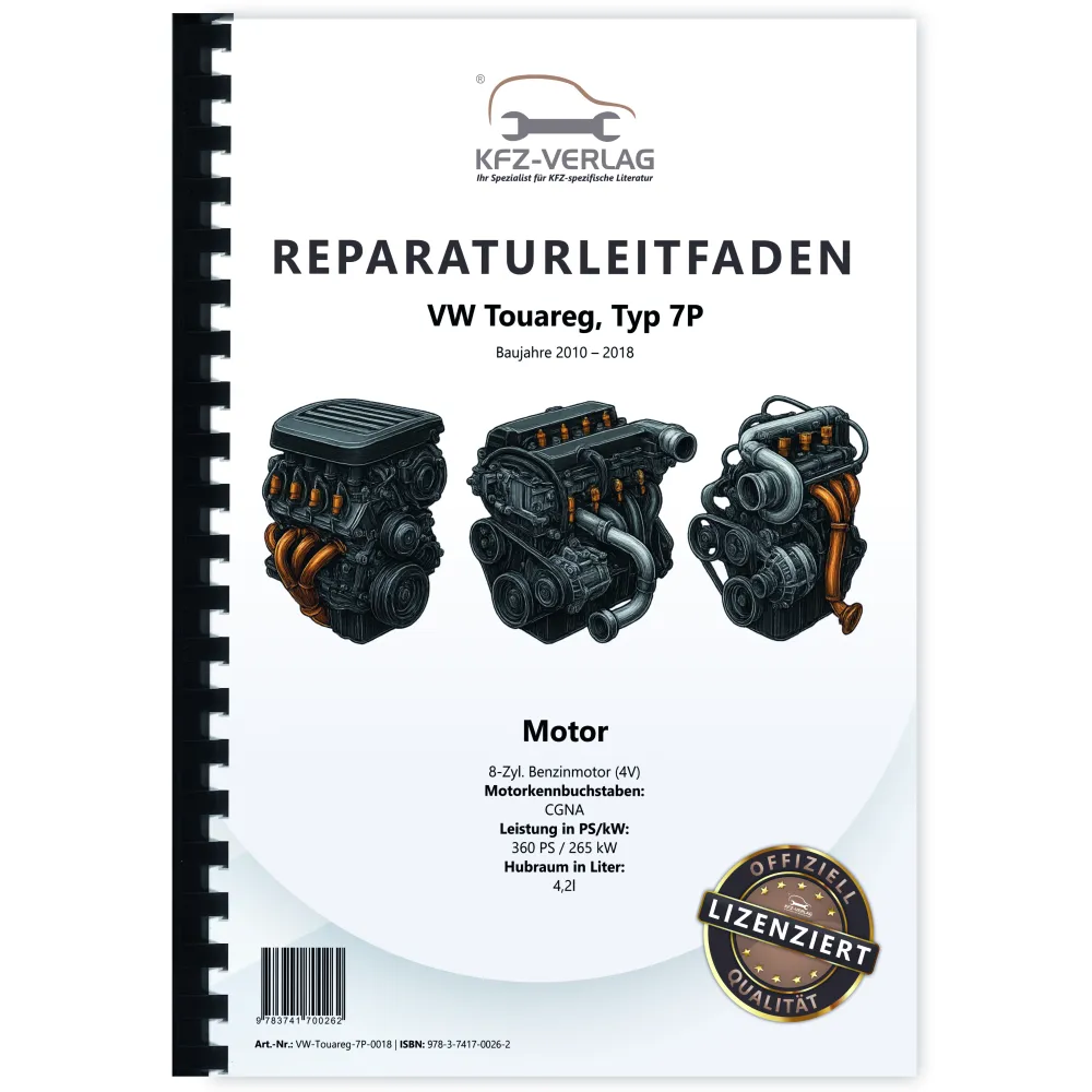 VW Touareg 7P (10-18) 8-Zyl. 4,2l Benzinmotor 360 PS Reparaturanleitung