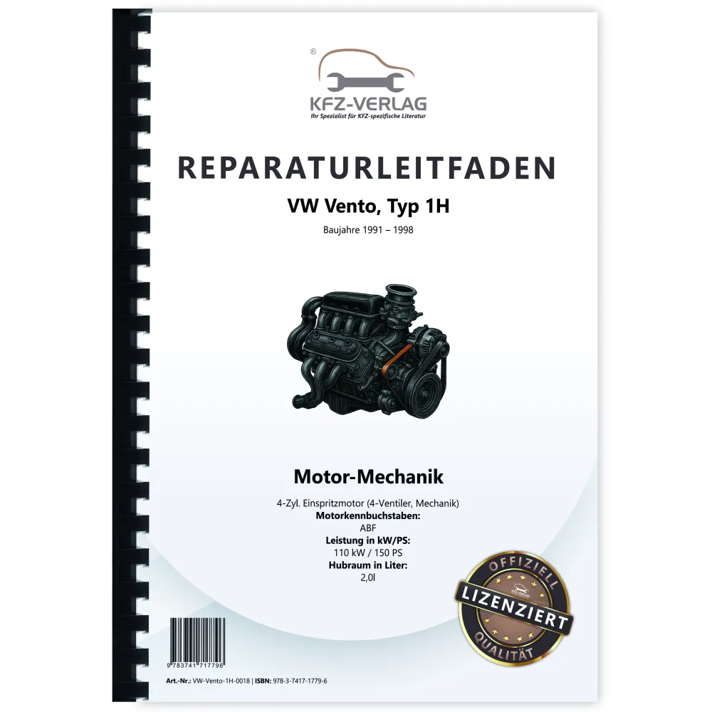 VW Vento Typ 1H (91-98) 2,0l Benzinmotor 150 PS Mechanik Reparaturanleitung