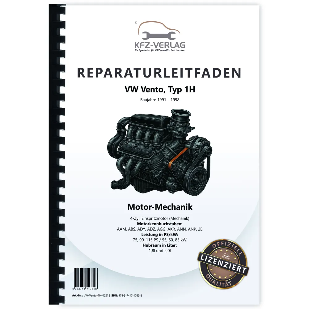 VW Vento Typ 1H 1991-1998 Benzinmotor 75-115 PS Mechanik Reparaturanleitung