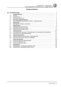 VW Amarok 2H 2010-2016 Fahrzeugspezifische Information Lack Reparaturanleitung