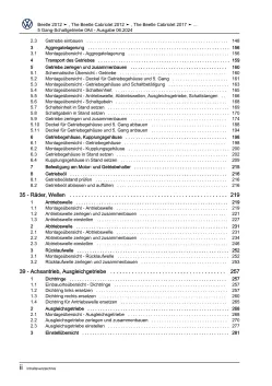 VW Beetle Typ 5C 2011-2016 5 Gang Schaltgetriebe 0A4 Kupplung Reparaturanleitung