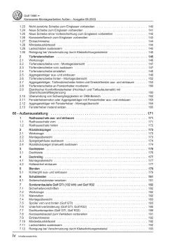 VW Bora Typ 1J 1998-2005 Karosserie Montagearbeiten Außen Reparaturanleitung