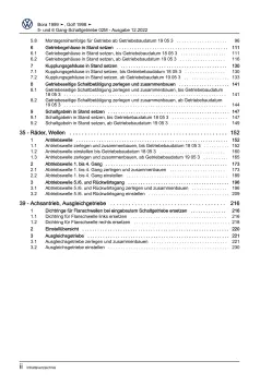 VW Bora 1J 1998-2005 5 und 6 Gang Schaltgetriebe 02M Kupplung Reparaturanleitung