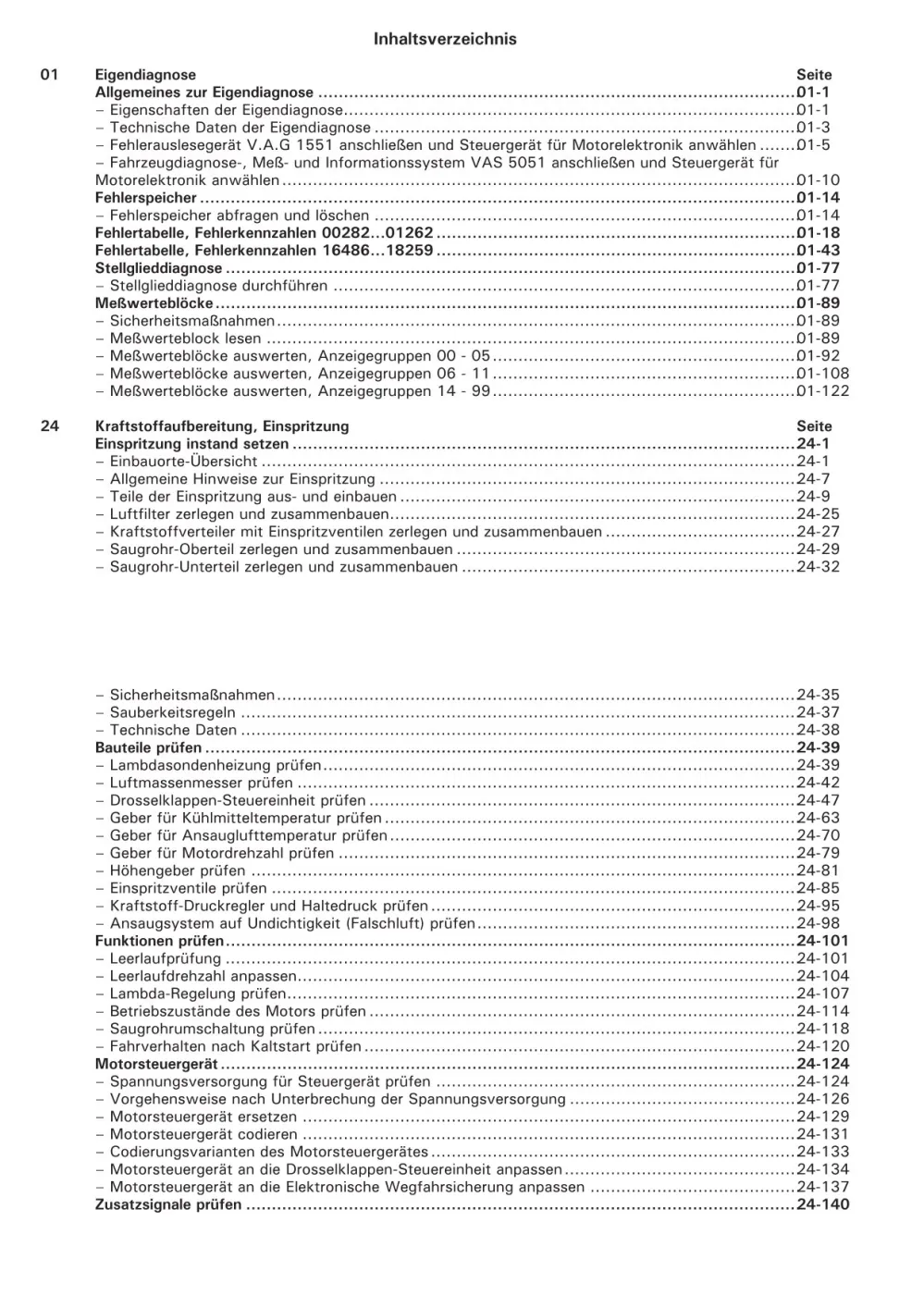 VW Bora 1J 1998-2005 Motronic Einspritz Zündanlage 125-150 PS Reparaturanleitung