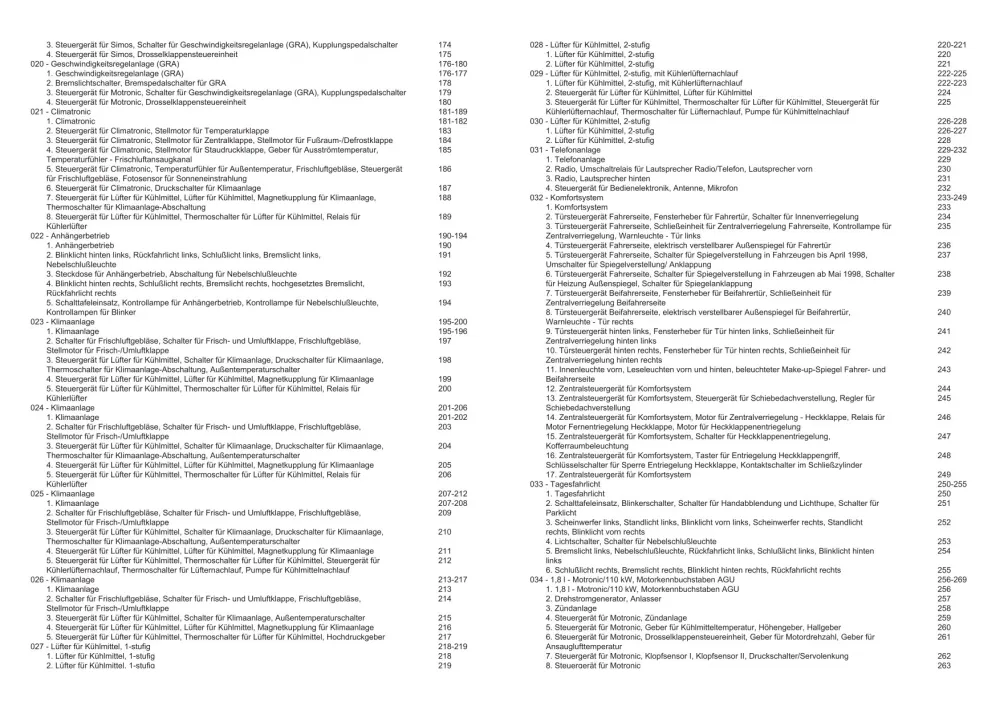 VW Bora Typ 1J 1998-1999 Schaltplan Stromlaufplan Verkabelung Elektrik Pläne