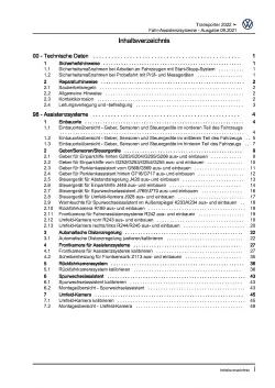 VW Transporter T7 ab 2021 Fahr-Assistenzsysteme Reparaturanleitung PDF
