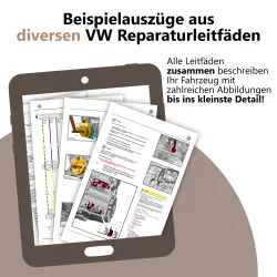 Beispielauszüge der verschiedenen VAG Service Reparaturhandbücher von VW.