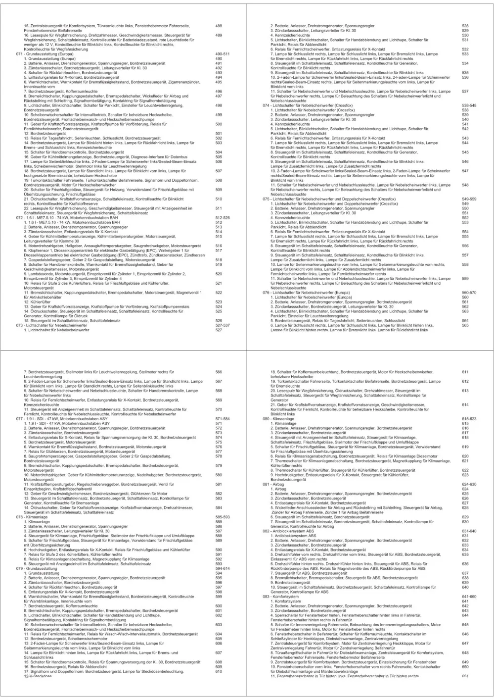 VW Fox Typ 5Z 2003-2007 Schaltplan Stromlaufplan Verkabelung Elektrik Pläne