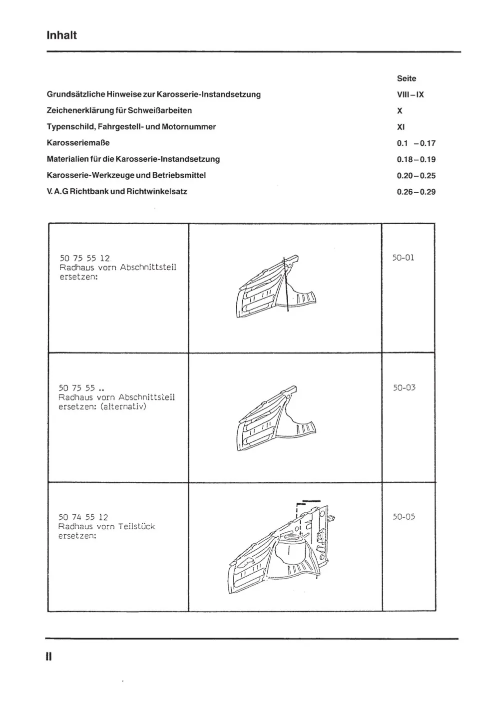 VW Golf 2 Typ 19 1983-1992 Karosserie Unfall Instandsetzung Reparaturanleitung