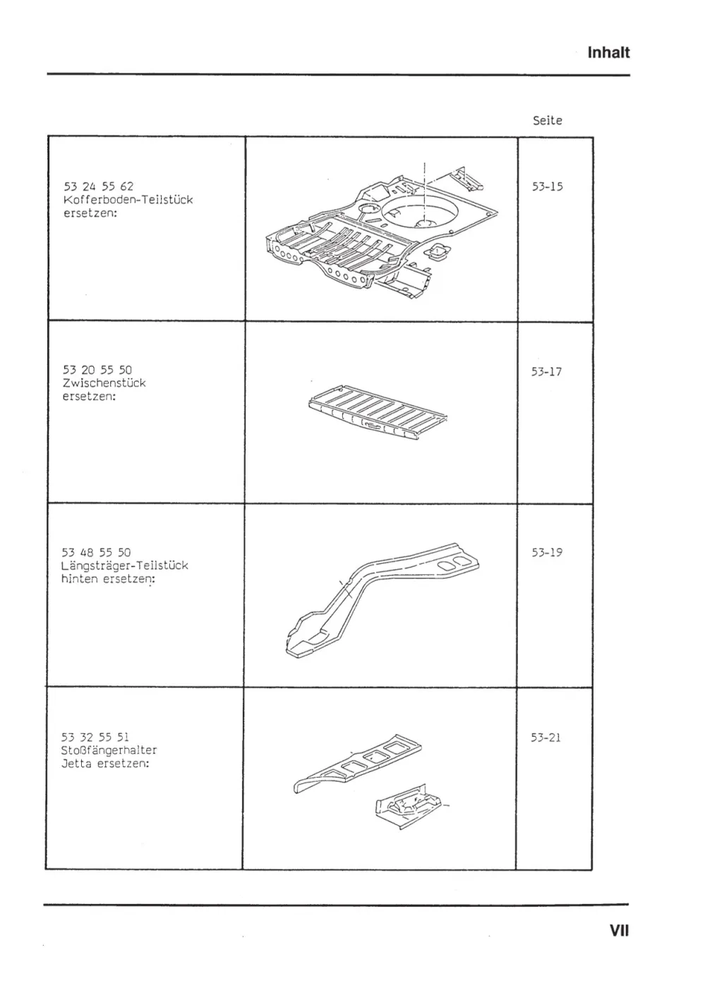 VW Golf 2 Typ 19 1983-1992 Karosserie Unfall Instandsetzung Reparaturanleitung