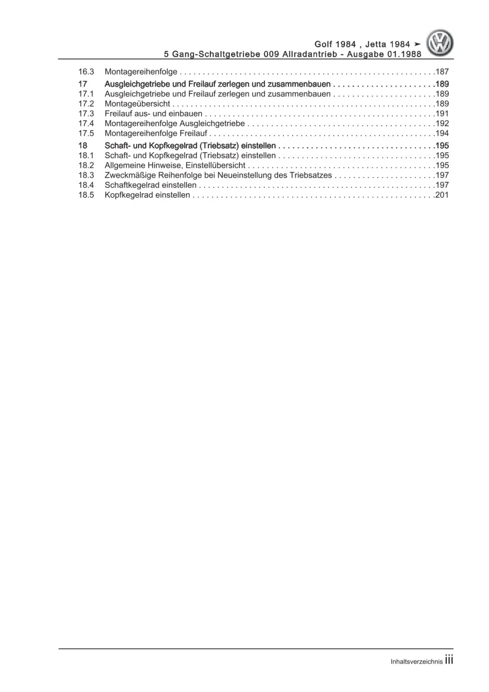 VW Golf 2 Typ 19 1983-1992 5 Gang Schaltgetriebe 009 Kupplung Reparaturanleitung