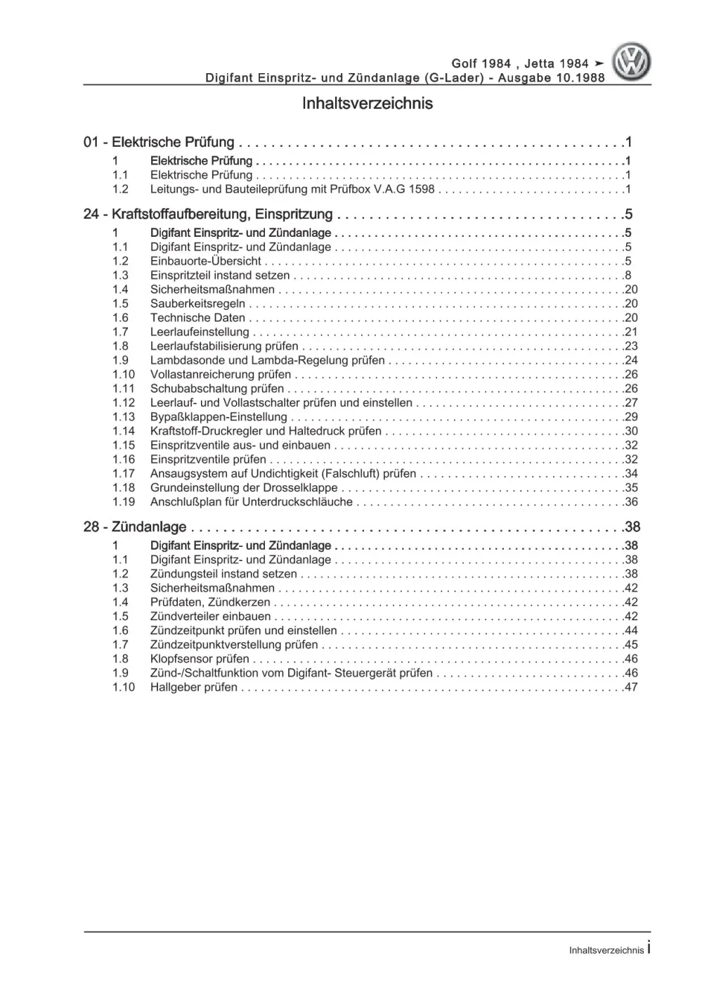 VW Golf 2 19 (83-92) Digifant Einspritz Zündanlage 150-160 PS Reparaturanleitung