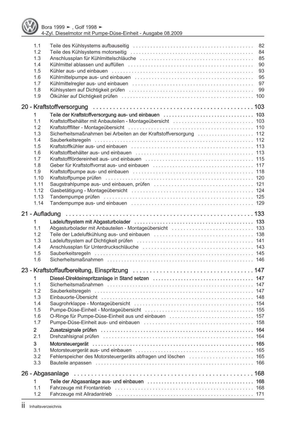 VW Golf 4 Typ 1J 1997-2003 4-Zyl. Dieselmotor 1,9l 100-150 PS Reparaturanleitung