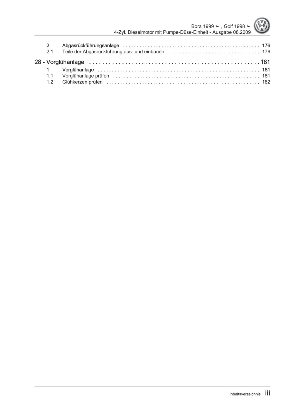 VW Golf 4 Typ 1J 1997-2003 4-Zyl. Dieselmotor 1,9l 100-150 PS Reparaturanleitung