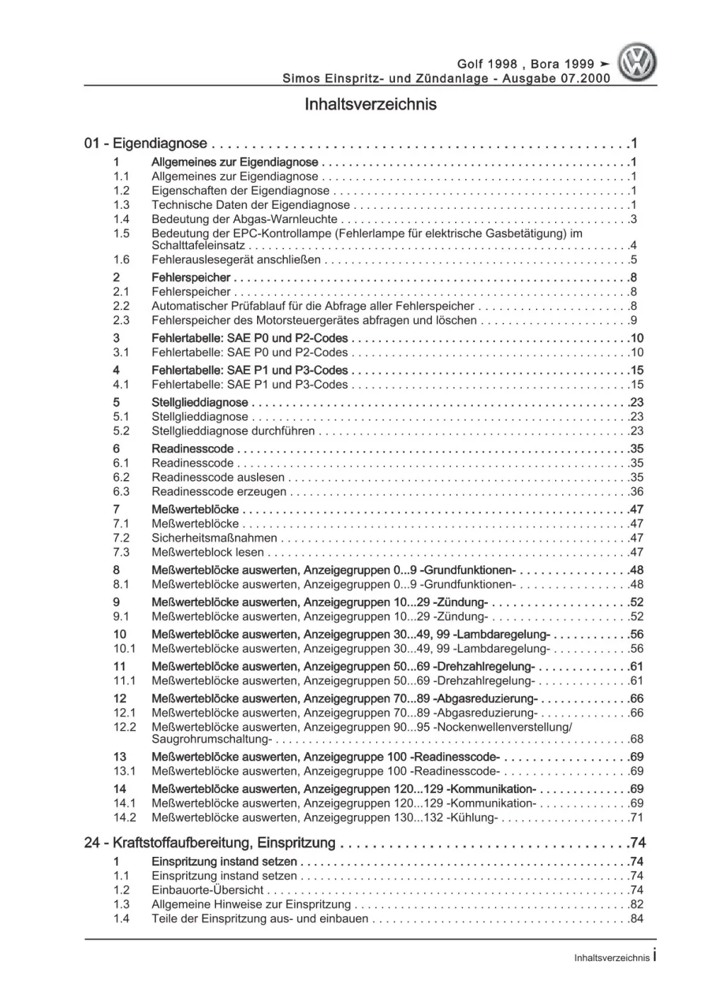 VW Golf 4 1J 1997-2003 Simos Einspritz- Zündanlage 100-102 PS Reparaturanleitung