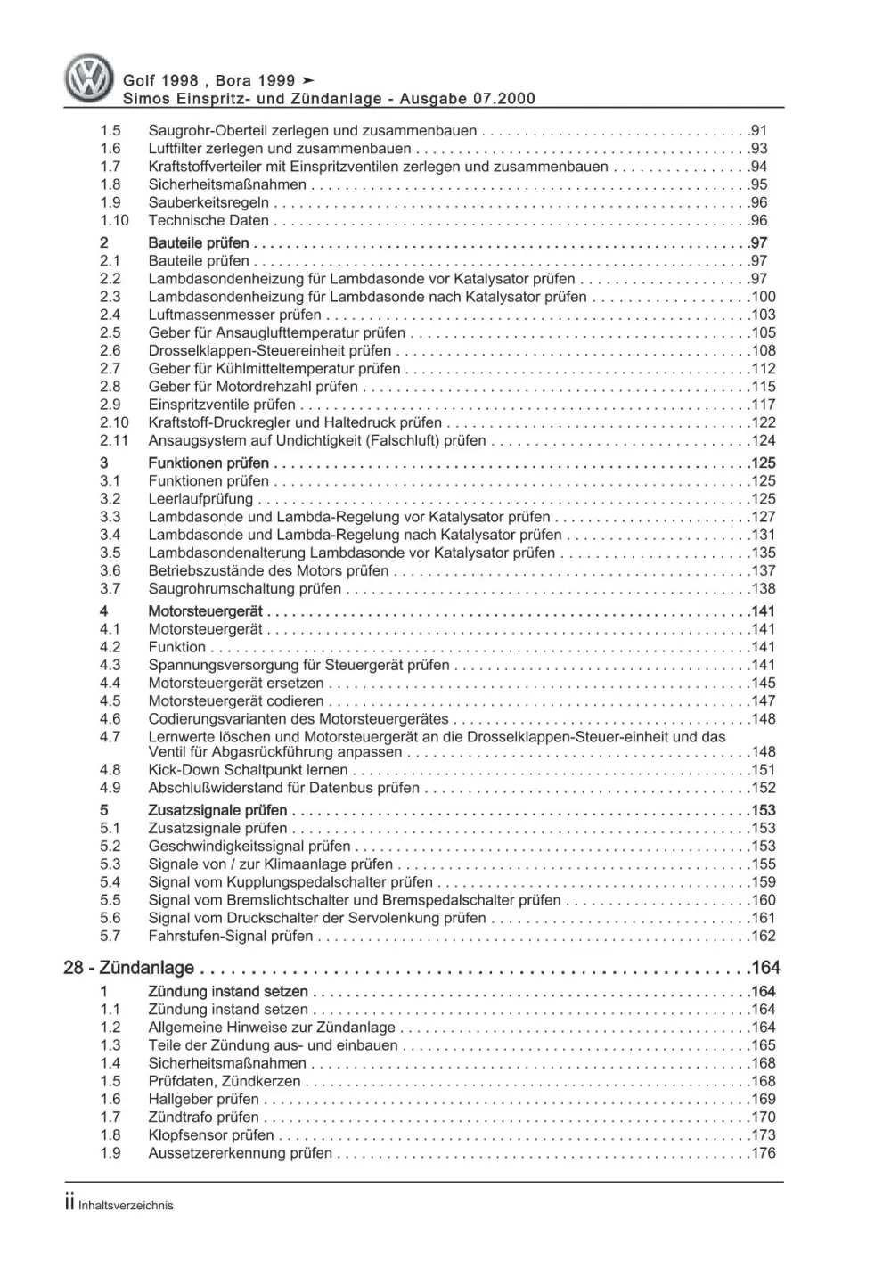 VW Golf 4 1J 1997-2003 Simos Einspritz- Zündanlage 100-102 PS Reparaturanleitung